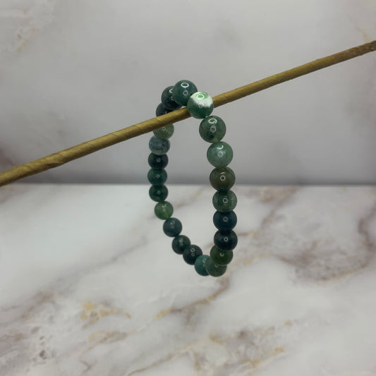 Moss agate bracelet | 8mm