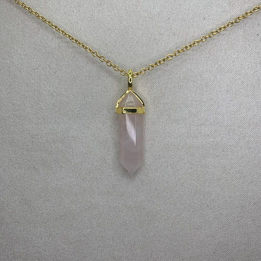 Necklace pendant - rose quartz | bullet