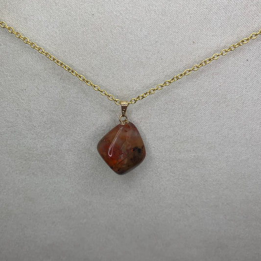 Necklace pendant - mahogany obsidian | tumbled stone