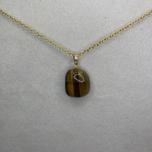 Necklace pendant - tiger eye | tumbled stone