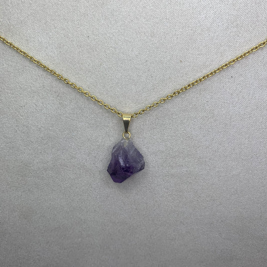 Necklace pendant - amethyst without gold leaf