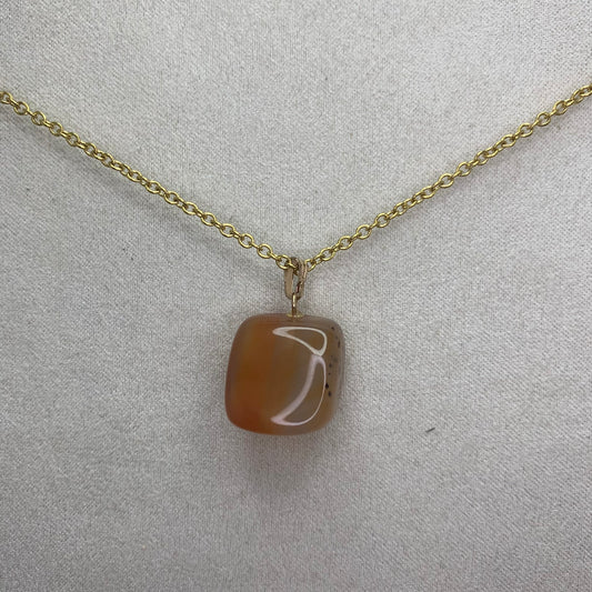 Necklace Pendant - Carnelian | Tumbled Stone