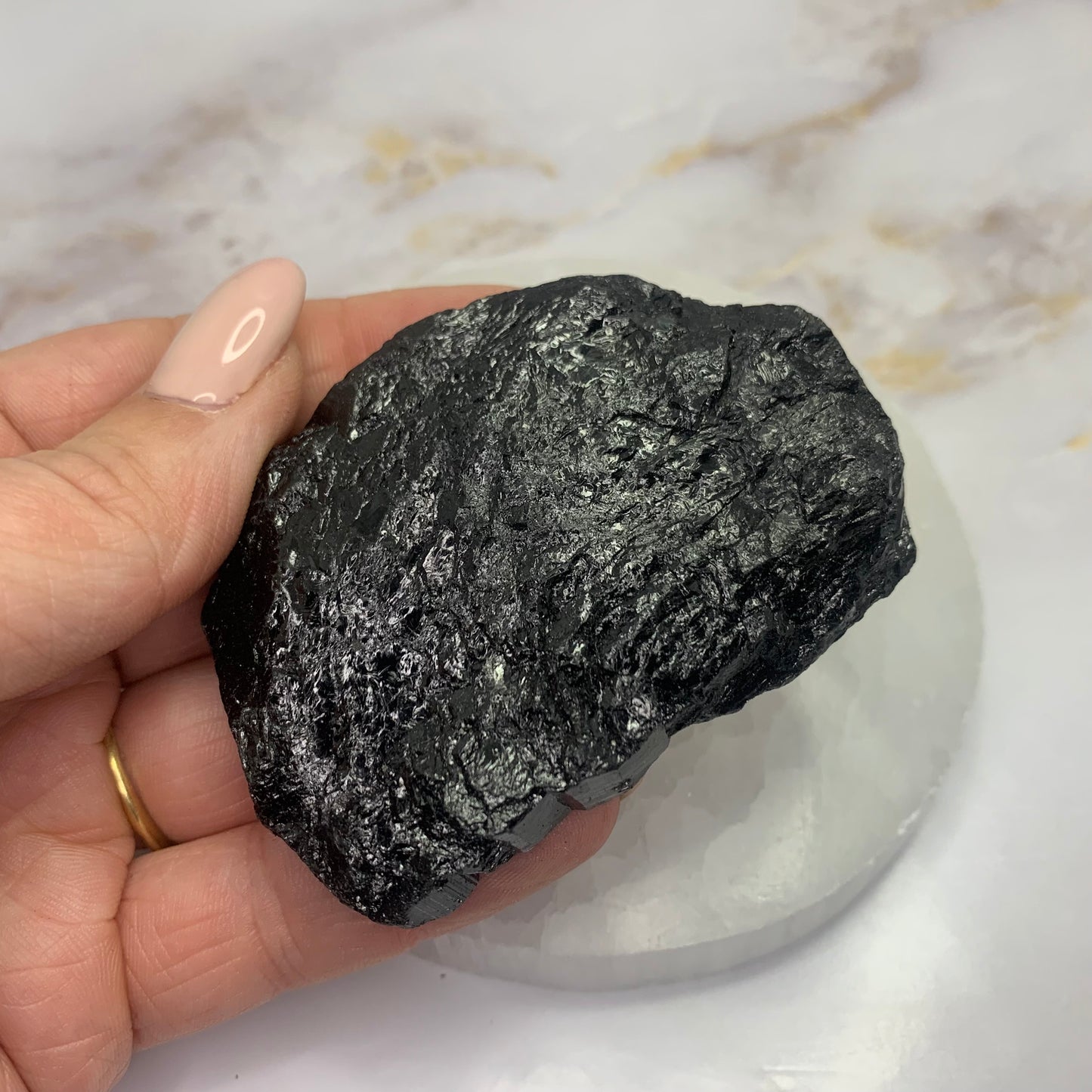 Black tourmaline rough